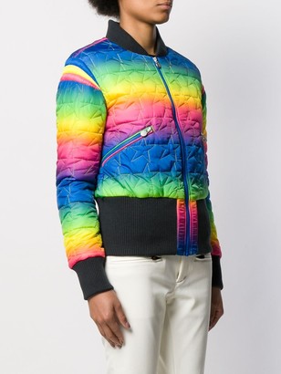 Perfect Moment Glacier rainbow quilted bomber jacket