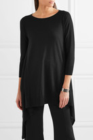 Thumbnail for your product : Max Mara Draped Silk And Cashmere-blend Top - Black