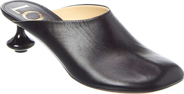 Loewe Nail Polish Leather Mules Black ShopStyle