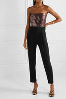 Thumbnail for your product : Mason by Michelle Mason Strapless Sequin-embellished Crepe Jumpsuit - Black