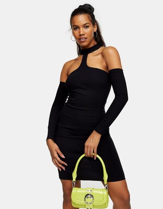 topshop black bodycon dress
