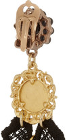 Thumbnail for your product : Dolce & Gabbana + V&A gold-plated, resin and macramé lace clip earrings