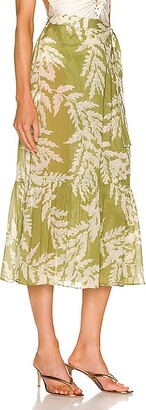 Adriana Degreas Classic Foliage Pareo Skirt in Green