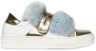 Simonetta Nappa Leather Sneakers W/ Lapin Fur