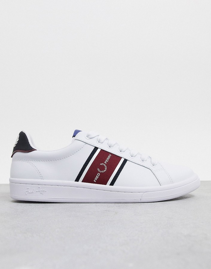 fred perry b721 leather trainers in white