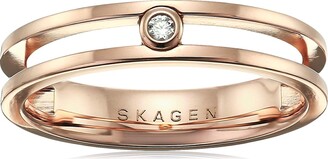 Skagen Women's Elin Rose-Tone Cubic Zirconia Ring - ShopStyle
