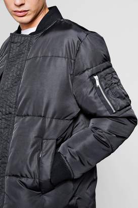 boohoo Puffer Jacket With Bomber Neck