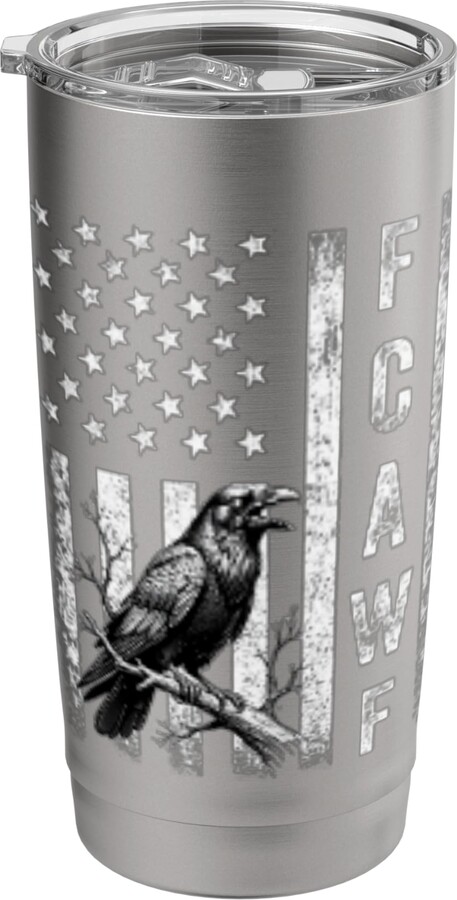 Funny F CAW F Crow with USA flag Stainless Steel Insulated Tumbler