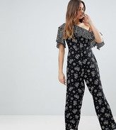 Thumbnail for your product : Reclaimed Vintage Inspired Floral One Shoulder Jumpsuit