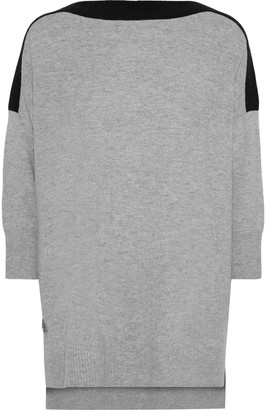 Amanda Wakeley Two-tone Cashmere And Wool-blend Sweater