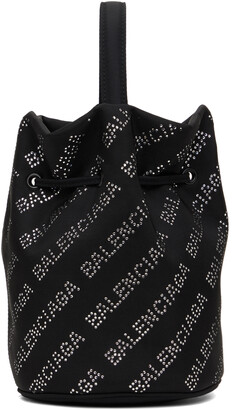 Balenciaga Black Crystal XS Drawstring Wheel Bag