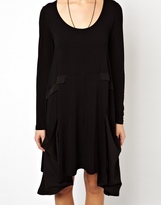 Thumbnail for your product : ASOS PETITE Swing Dress With Drape Pocket And Long Sleeve