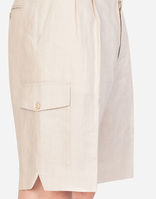 Dolce & Gabbana Bermuda cargo shorts in linen