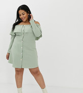 Thumbnail for your product : Glamorous curve bardot dress with button front