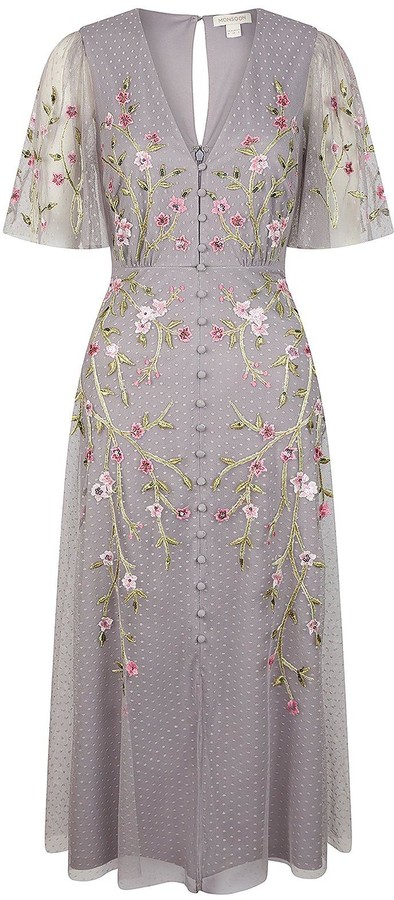 Monsoon natalia embellished tea dress Clearance
