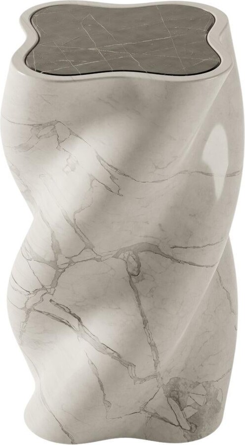 Isabella Burgio Arabescato Marble U Line 'fuuuusillo' Accent Table By Burgio