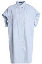 Thumbnail for your product : R 13 Oversized Frayed Cotton-Chambray Shirt