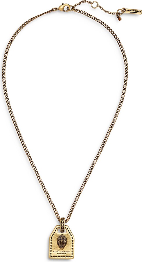 Kurt Geiger Signature Eagle Tag Pendant Necklace 16-18