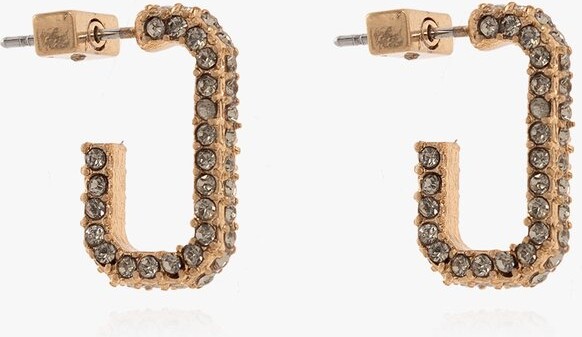 AllSaints Crystal Embellished Hoop Earrings