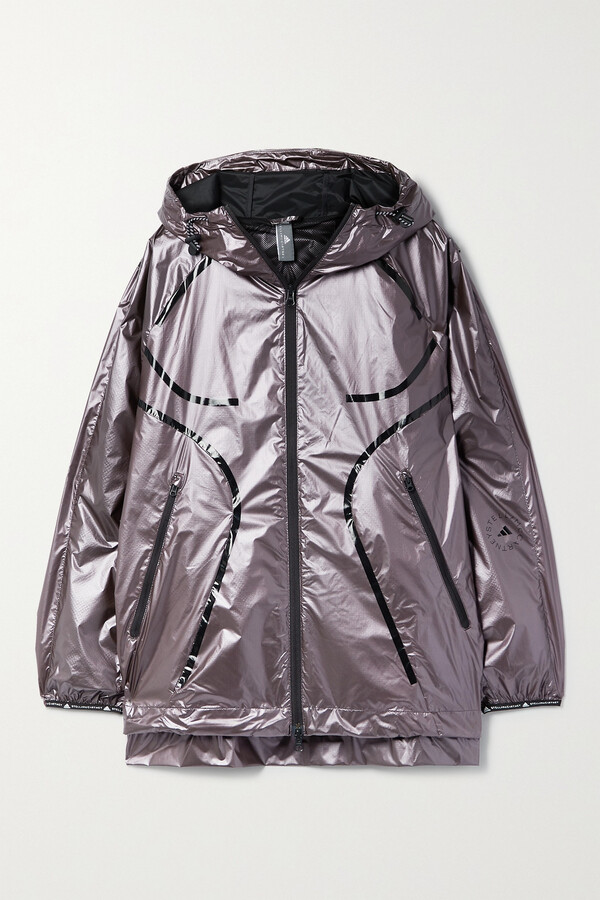 adidas by Stella McCartney Truepace Hooded Metallic Recycled Primegreen  Jacket - Purple - ShopStyle
