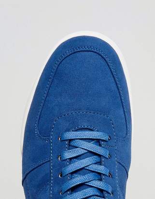 ASOS Trainers In Blue Faux Suede With Split Sole