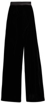 Thumbnail for your product : Vika Gazinskaya High-rise Wrap-front Wide-leg Velvet Trousers - Black