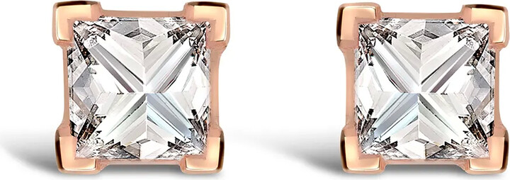 Pragnell 18kt rose gold RockChic diamond solitaire earrings