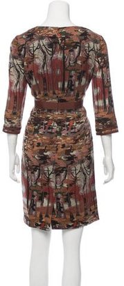 Philosophy di Alberta Ferretti Wool Forest Print Dress