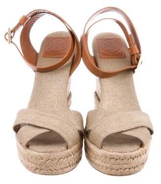 Tory Burch Canvas Crossover Wedges