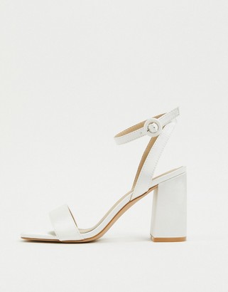 Be Mine Bridal Wink heeled sandals in ivory satin