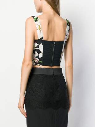 Dolce & Gabbana floral print lace-up bustier top