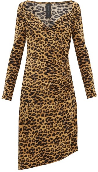 Norma Kamali Sweetheart-neck Leopard-print Jersey Dress - Leopard -  ShopStyle