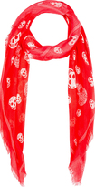 Thumbnail for your product : Alexander McQueen Coral Red Skull Scarf