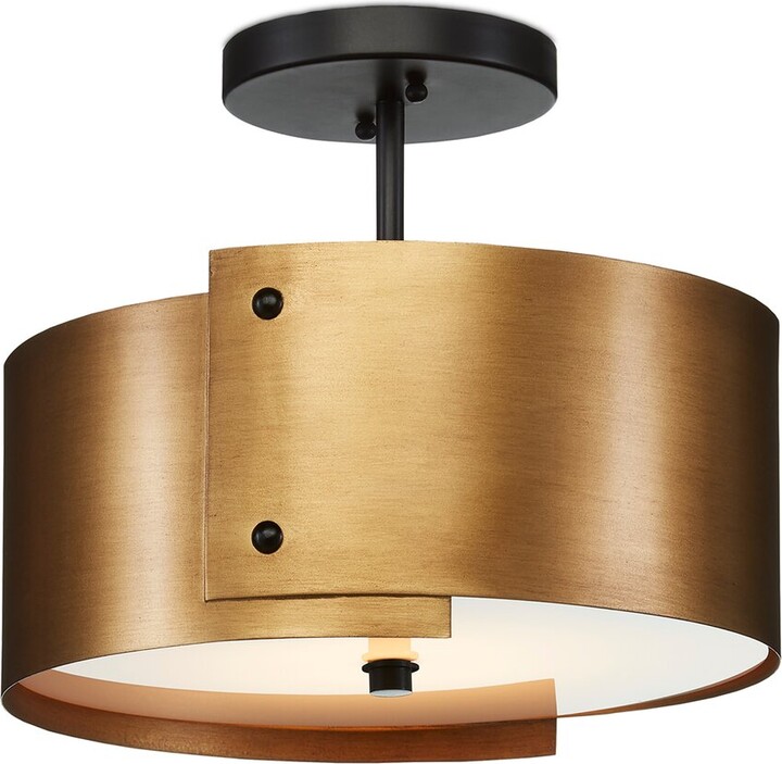 Currey & Company Ritsu 13.75In Brass Led Semi-Flush Mount