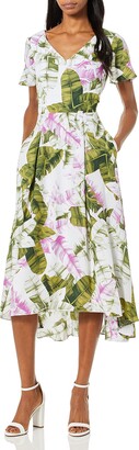 Tahari by Arthur S Levine Womens Keyhole Chiffon Dress