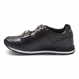 Dolce & Gabbana Black Trainers with Gold Embellished Straps