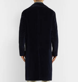 Massimo Alba Double-Breasted Cotton-Velvet Overcoat