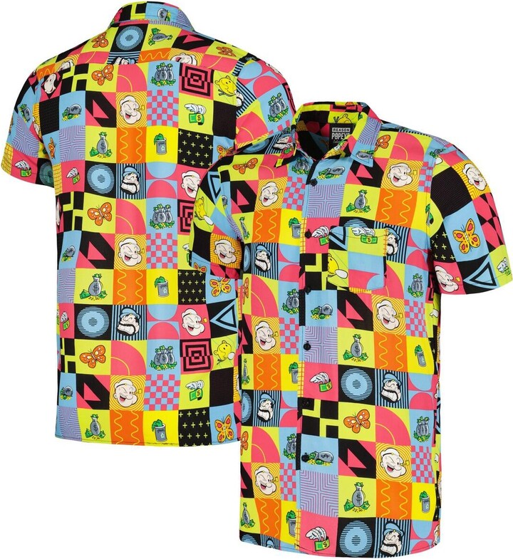 Reason Men's and Women's Yellow Popeye Trapped Button-Up Shirt