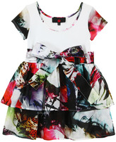 Thumbnail for your product : Richmond Jr White jersey and printed light cotton dress