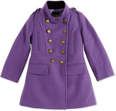 Thumbnail for your product : Oscar de la Renta Wool Double-Breasted Drill Coat, Purple, 2Y-14Y