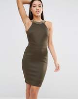 Thumbnail for your product : TFNC High Neck Bodycon Midi Dress With Gold Embellishment