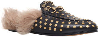 Gucci Princetown studded leather slippers