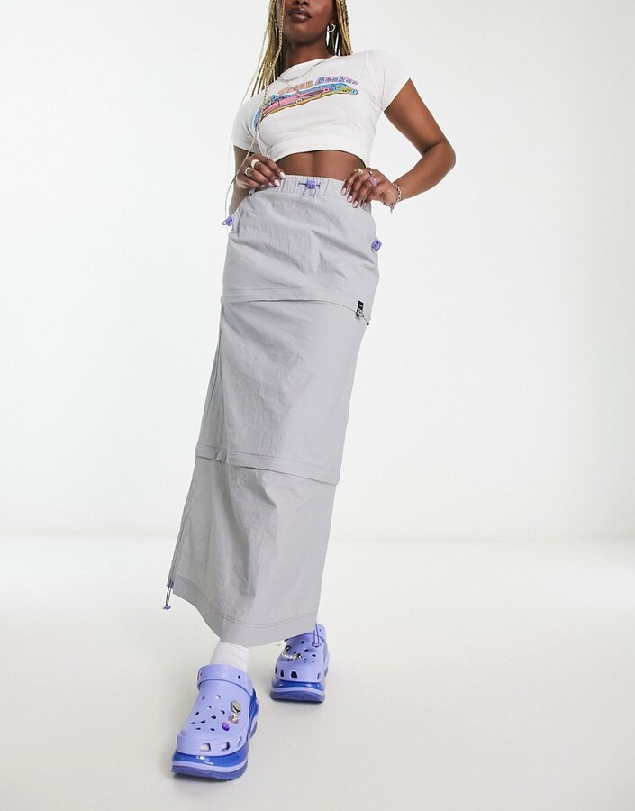 Basic Pleasure Mode multiway zip off cargo skirt in grey ShopStyle