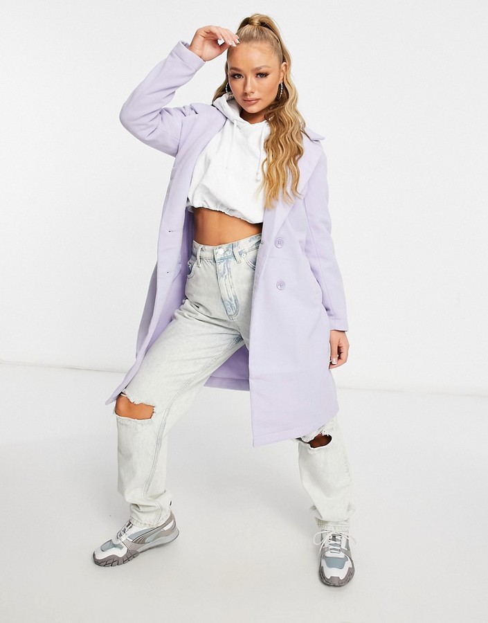 Threadbare coat in lilac - ShopStyle