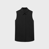 Thumbnail for your product : Theory Fitted Sleeveless Shirt in Silk Georgette