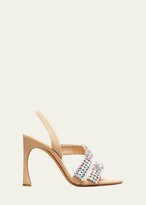 Thumbnail for your product : Alexandre Birman Alanis Crystal Suede Slingback Sandals