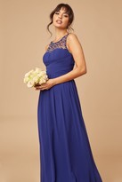 Thumbnail for your product : Little Mistress Grace Cobalt Sweetheart Maxi Dress With Embellishment