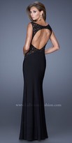 Thumbnail for your product : La Femme Lace paneling sweetheart neckline evening gowns