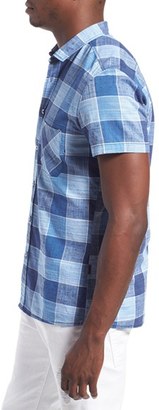 BOSS ORANGE Men's 'Ezippoe' Extra Trim Fit Short Sleeve Check Woven Shirt