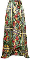 Thumbnail for your product : PrettyLittleThing Floral Printed Satin Wrap Maxi Skirt